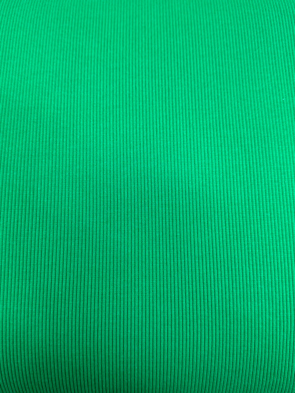 Rib, 65% Cotton, 30% Poly, 5% Spandex, Bright green, 112cm wide