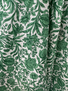 Liberty Linen, green & white floral, 100% linen, 140cm wide