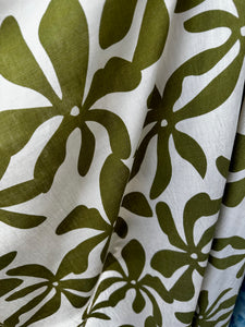 Viscose/Bamboo print Green Flower 150cm wide