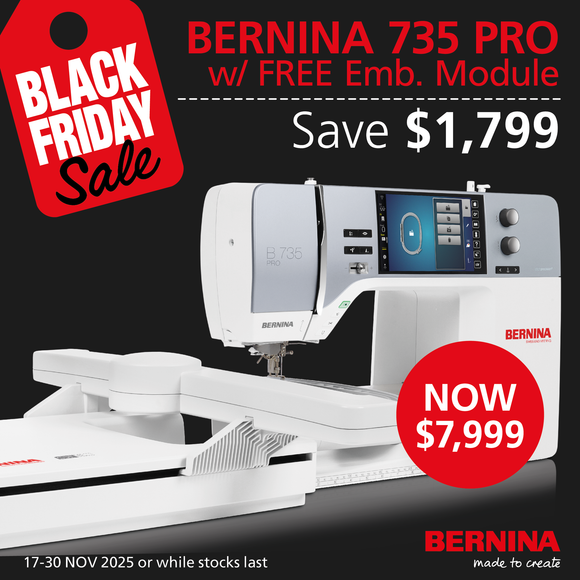 BERNINA 735 PRO with Embroidery Combi Deal