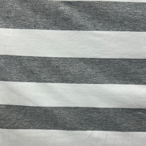 Jersey knit, Grey & White stripe, 170cm wide