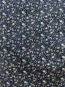 100% Cotton Black & beige mini floral