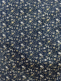 100% Cotton Black & beige mini floral