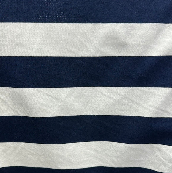 Sweatshirting, Navy & white Stripe, 92% Cotton, 8% Spandex, 170cm wide