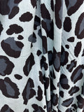 Animal print mint, black & blue, 100% rayon, 135cm wide