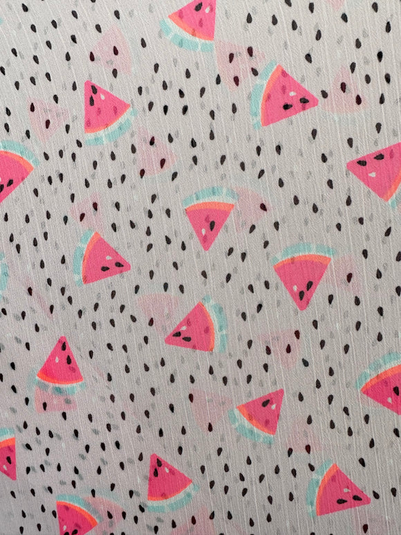 Pink Watermelon - 100% Polyester; 150cm wide