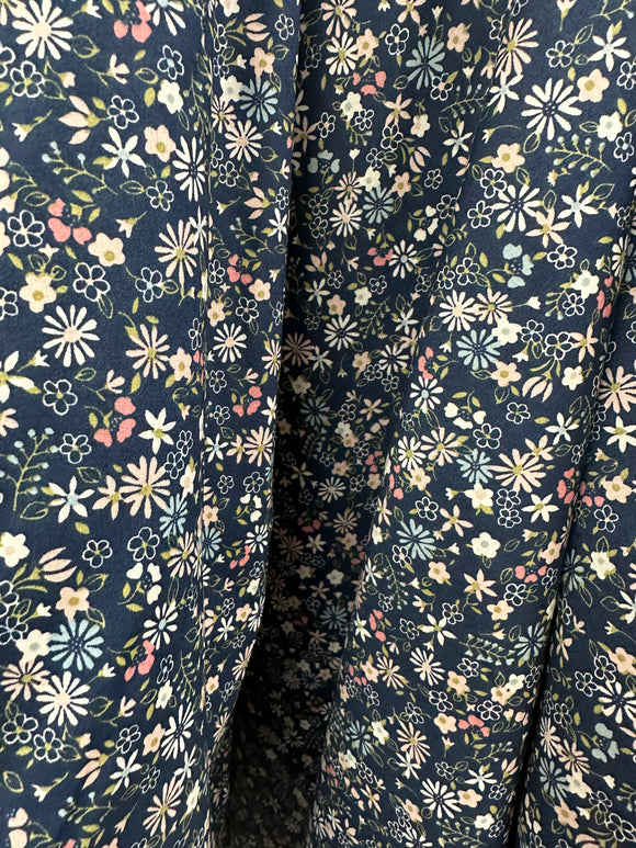 100% Cotton Blue & pink mini floral, 140cm wide