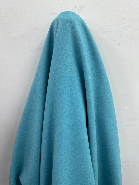 Wool Coating; 60% Wool, 40% Viscose, Aqua