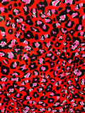 Animal Print red, pink, pink black, 100% poly, 150cm wide