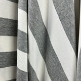 Jersey knit, Grey & White stripe, 170cm wide