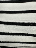 Cotton French Terry, White with black stripe, 170cm wide