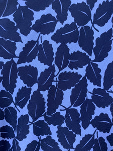 Navy Blue Flower, 100% Viscose, 128cm wide