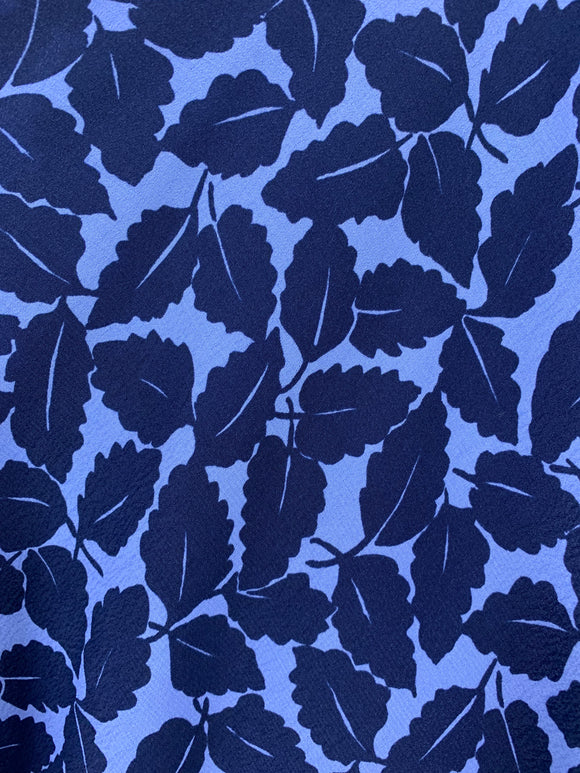 Navy Blue Flower, 100% Viscose, 128cm wide