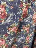 Denim Floral Cotton/Spandex; 150cm wide