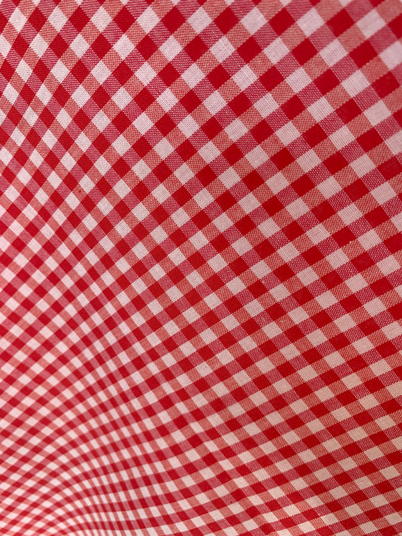 Gingham - Cotton; Red/White