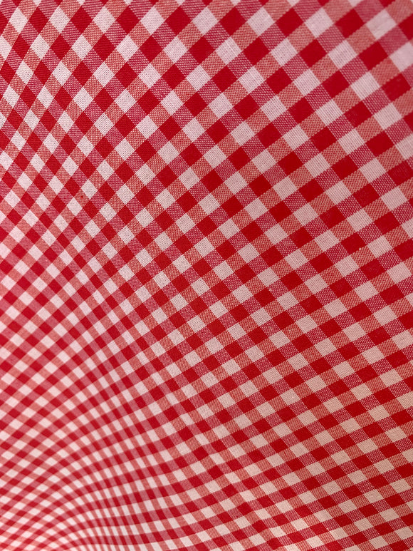 Gingham - Cotton; Red/White