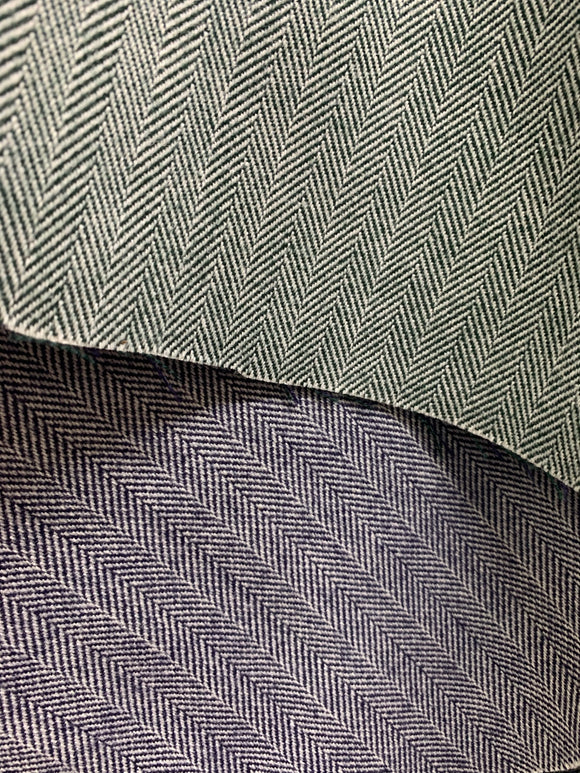 Gretel - Double faced Wool Blend, Green/Navy