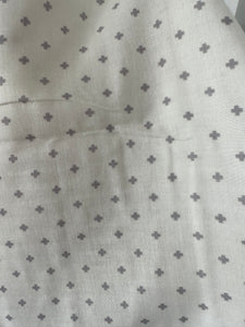 Double Gauze Positive White/Grey 100% Cotton