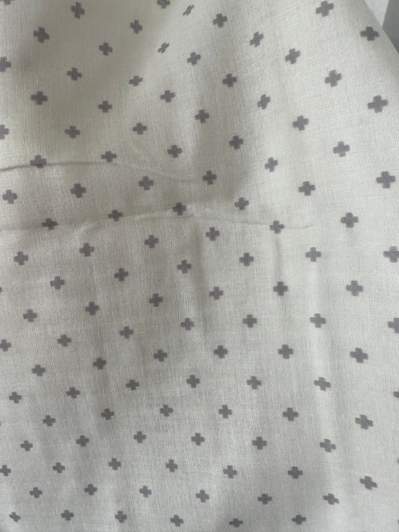 Double Gauze Positive White/Grey 100% Cotton