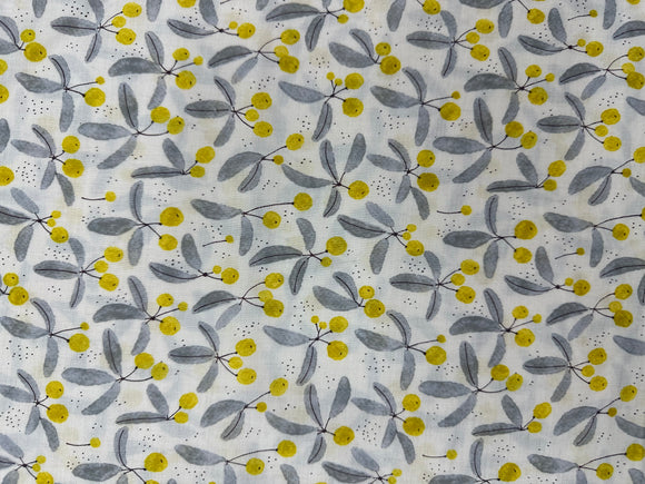 Cotton Lawn - Mistletoe Yellow 100% Cotton