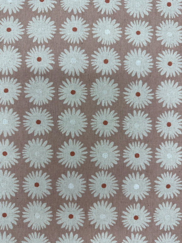 Cotton/Linen Printed Canvas - Coral Flowers