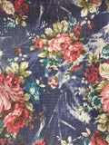 Denim Floral Cotton/Spandex; 150cm wide
